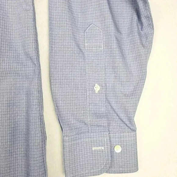 Brooks Brothers Mens Regent Dress Shirt Sz 16 4-5 Non Iron Blue‎ Micro Geometric - Picture 11 of 16